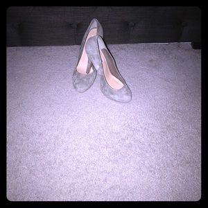 Grey suede heel